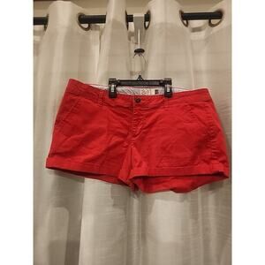 SO Sun Soft Chino, Junior's Size 15, Red Cotton &‎ Spandex  Shorts 2.5"inseam